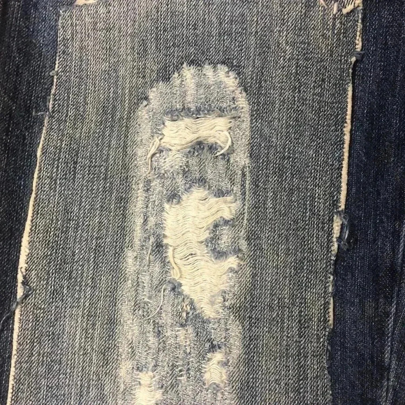 Vintage distressed  JEANS PATCHED RIPPED BOOTCUT JEANS - Picture 4 of 8